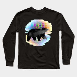 Black Bear in the forest Long Sleeve T-Shirt